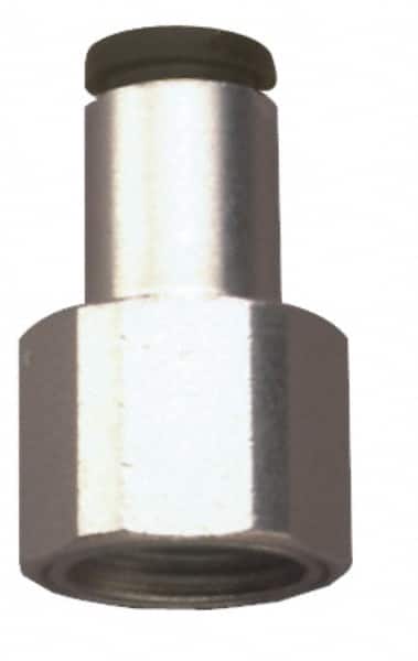 Legris - 5/32" Outside Diam, 1/4 NPT, Nickel Plated Brass Push-to-Connect Tube Female Connector - 290 Max psi - Americas Industrial Supply