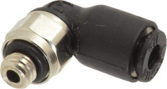 Legris - 1/8" OD, 10-32 UNF, Nylon/Nickel Plated Brass Push-to-Connect Male Elbow - 290 Max psi - Americas Industrial Supply