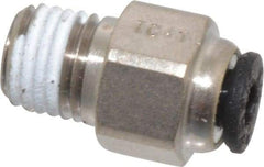 Legris - 1/8" Outside Diam, 1/16 NPT, Nickel Plated Brass Push-to-Connect Tube Male Connector - 290 Max psi - Americas Industrial Supply