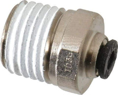 Legris - 1/8" Outside Diam, 1/4 NPT, Nickel Plated Brass Push-to-Connect Tube Male Connector - 290 Max psi - Americas Industrial Supply
