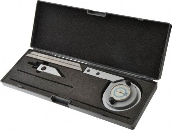 Value Collection - 6 Inch Long Blade, 360° Max Measurement, Bevel Protractor - Accuracy up to 5 Min, 5 Min Dial Graduation - Americas Industrial Supply