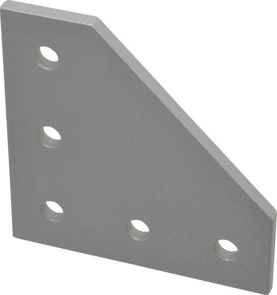 80/20 Inc. - 3" Wide, 3" High, Open Shelving 5 Hole 90° Angled Plate - Aluminum, Use with Series 10 & Bolt Kit 3321 - Americas Industrial Supply