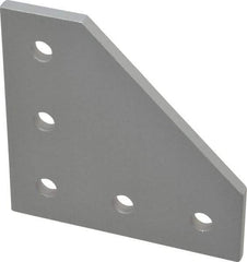 80/20 Inc. - 3" Wide, 3" High, Open Shelving 5 Hole 90° Angled Plate - Aluminum, Use with Series 10 & Bolt Kit 3321 - Americas Industrial Supply