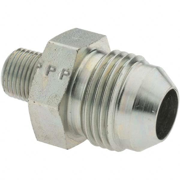 Parker - 1/2" Tube OD x 1/8-27 Male NPT 37° Steel Flared Tube Straight Thread Connector - Americas Industrial Supply