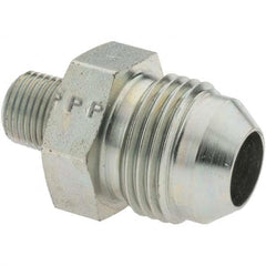 Parker - 1/2" Tube OD x 1/8-27 Male NPT 37° Steel Flared Tube Straight Thread Connector - Americas Industrial Supply