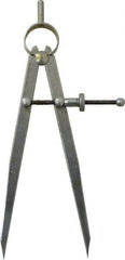 Value Collection - 6 Inch Leg, Spring Joint, Steel, Polished, Divider - 6 Inch Max Measurement, 150mm Max Measurement, Flat Leg with Quick Nut Adjustment - Americas Industrial Supply