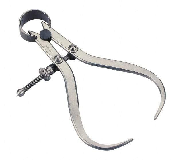 Value Collection - 6 Inch Leg, Spring Joint, Steel, Polished, Outside Caliper - 6 Inch Max Measurement, 150mm Max Measurement, Flat Leg with Quick Nut Adjustment - Americas Industrial Supply