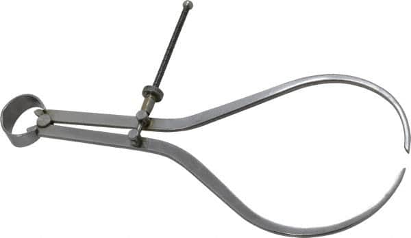 Value Collection - 10 Inch Leg, Spring Joint, Steel, Polished, Outside Caliper - 10 Inch Max Measurement, 250mm Max Measurement, Flat Leg with Quick Nut Adjustment - Americas Industrial Supply