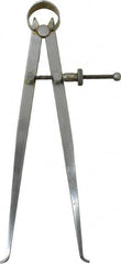 Value Collection - 8 Inch Leg, Spring Joint, Steel, Polished, Inside Caliper - 8 Inch Max Measurement, 200mm Max Measurement, Flat Leg with Quick Nut Adjustment - Americas Industrial Supply