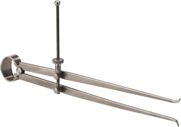 Value Collection - 10 Inch Leg, Spring Joint, Steel, Polished, Inside Caliper - 10 Inch Max Measurement, 250mm Max Measurement, Flat Leg with Quick Nut Adjustment - Americas Industrial Supply