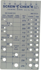 Made in USA - M2 to M7mm Stainless Steel Metric Thread Screw Checker - Americas Industrial Supply