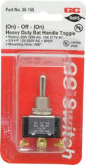 GC/Waldom - SPDT Heavy Duty On-Off-On Toggle Switch - Screw Terminal, Bat Handle Actuator, 3/4 hp at 125/250 VAC hp, 277 VAC - Americas Industrial Supply