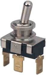 GC/Waldom - SPDT Heavy Duty On-On Toggle Switch - Quick Connect Terminal , Bat Handle Actuator, 3/4 hp at 125/250 VAC hp, 125 VAC at 20 A & 250 VAC at 10 A - Americas Industrial Supply