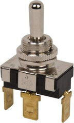 GC/Waldom - SPDT Heavy Duty On-Off-On Toggle Switch - Quick Connect Terminal , Bat Handle Actuator, 3/4 hp at 125/250 VAC hp, 125 VAC at 20 A & 250 VAC at 10 A - Americas Industrial Supply