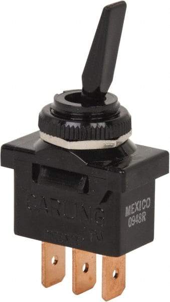 GC/Waldom - SPDT Medium Duty On-On Toggle Switch - Spade Terminal, Paddle Handle Actuator, 1/2 hp at 125/250 VAC hp, 125 VAC at 10 A & 250 VAC at 5 A - Americas Industrial Supply