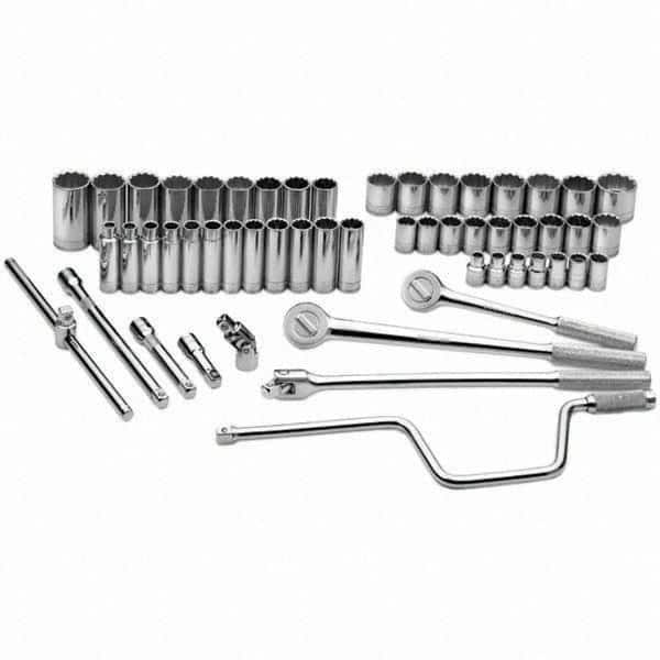 SK - 1/2" Drive Standard Deep Socket Set - 10 to 36mm, Metric Measurement Standard - Americas Industrial Supply