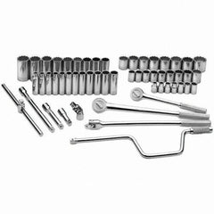 SK - 1/2" Drive Standard Deep Socket Set - 10 to 36mm, Metric Measurement Standard - Americas Industrial Supply