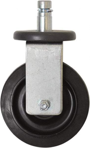 Eagle MHC - 5" Diam x 1-1/4" Wide x 8-1/4" OAH Stem Mount Rigid Caster - Rubber, 300 Lb Capacity, Plain Bearing, 1" Round Stem - Americas Industrial Supply