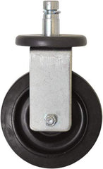 Eagle MHC - 5" Diam x 1-1/4" Wide x 8-1/4" OAH Stem Mount Rigid Caster - Rubber, 300 Lb Capacity, Plain Bearing, 1" Round Stem - Americas Industrial Supply
