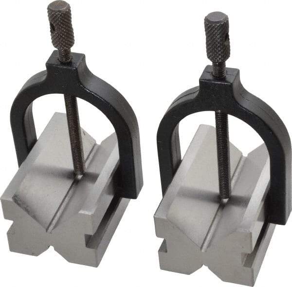 Value Collection - 17.46 to 1-1/2" Capacity, 90° Angle, Tool Steel V-Block - 2-3/4" Long x 1-3/4" Wide x 1-7/16" High, Sold as 2 Block Set - Americas Industrial Supply