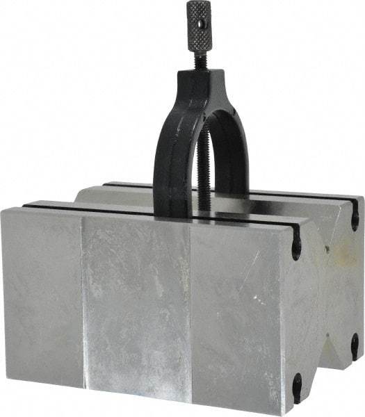 Value Collection - 31.75 to 2-1/8" Capacity, 90° Angle, Tool Steel V-Block - 4-7/8" Long x 3-1/2" Wide x 2-3/4" High, Sold as Matched Pair - Americas Industrial Supply