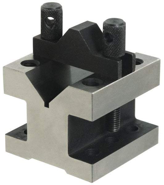 Value Collection - 2-9/16" Max Capacity, 90° Angle, Hardened Steel V-Block - 4-1/8" Long x 4-1/8" Wide x 3-1/16" High, Sold as Individual - Americas Industrial Supply