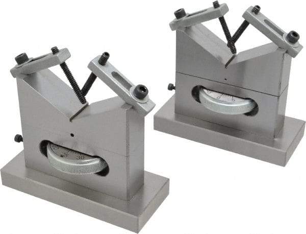 SPI - 3/16 to 5" Capacity, 120° Angle, Steel V-Block - 4" Long x 1-3/4" Wide x 3-9/16" High, Sold as 2 Block Set - Americas Industrial Supply