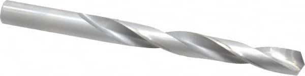 Made in USA - 31/64" 135° Carbide-Tipped Jobber Drill - Bright Finish, Right Hand Cut, Spiral Flute, Straight Shank, 5-7/8" OAL, Split Point - Americas Industrial Supply