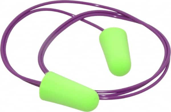 Moldex - Disposable, Corded, 33 dB, Taper End Earplugs - Bright Green - Americas Industrial Supply