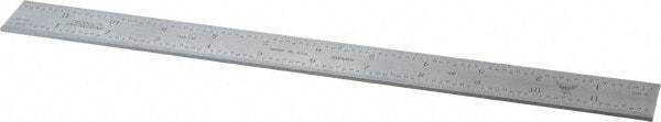 PEC Tools - 12 Inch Long Blade, 4R Graduation Combination Square Blade - Satin Chrome Finish, Steel, 1/64, 1/32 1/16 and 1/8 Inch Graduation - Americas Industrial Supply