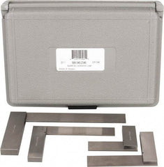 TESA Brown & Sharpe - 4 Piece, 1-1/2, 2-1/2, 3, 4 Inch Base Length, 2, 3, 4, 6 Inch Blade Length, Square Set - Accuracy Up to 0.0006 Inches, Steel, Includes Case - Americas Industrial Supply