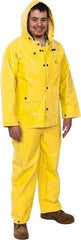 OnGuard - Size S, Yellow, Chemical, Rain Three Piece Suit - Detachable Hood - Americas Industrial Supply