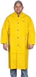 OnGuard - Size M, Yellow, Chemical, Rain Coat - 50" Chest, 2 Pockets - Americas Industrial Supply