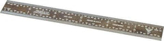 PEC Tools - 6" Long, 1/64, 1/32, 1/16, 1/8" Graduation, Rigid Steel Rule - 4R Graduation Style, 3/4" Wide, Black, Black Chrome Finish - Americas Industrial Supply
