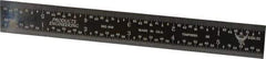 PEC Tools - 6" Long, 1/100, 1/64, 1/32, 1/10" Graduation, Rigid Steel Rule - 5R Graduation Style, 3/4" Wide, Black, Black Chrome Finish - Americas Industrial Supply