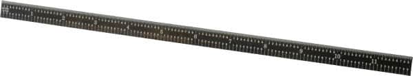 PEC Tools - 12" Long, 1/100, 1/64, 1/32, 1/10" Graduation, Flexible Steel Rule - 5R Graduation Style, 1/2" Wide, Black, Black Chrome Finish - Americas Industrial Supply