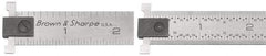 TESA Brown & Sharpe - 6" Long, 1/100, 1/64, 1/32, 1/10" Graduation, Steel Rule - 5R Graduation Style, 3/4" Wide, Silver, Satin Chrome Finish - Americas Industrial Supply