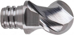 Iscar - MM EBA Grade IC08 Carbide Ball Nose Milling Tip Insert - Uncoated, 2 Flutes, 3/8" Cutting Diam, 0.27" Depth of Cut, 0.51" Extension, 3/16" Cnr Rad, 45° Helix - Americas Industrial Supply