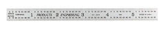 PEC Tools - 6" Long, 1/100, 1/64, 1/50, 1/32" Graduation, Flexible Steel Rule - 16R Graduation Style, 1/2" Wide, Silver, Satin Chrome Finish - Americas Industrial Supply