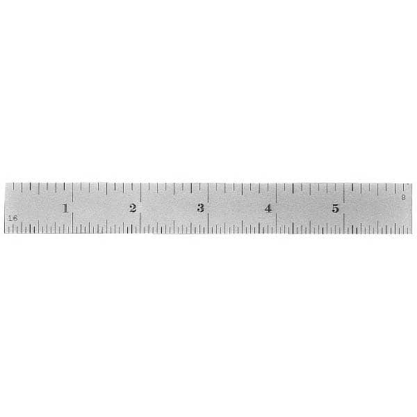 Made in USA - 6" Long, 0.5, 1mm Graduation, Flexible Stainless Steel Rule - Americas Industrial Supply