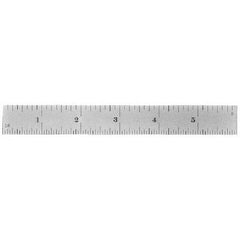 Made in USA - 6" Long, 0.5, 1mm Graduation, Flexible Stainless Steel Rule - Americas Industrial Supply