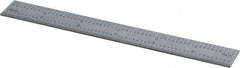 PEC Tools - 6" Long, 1/100, 1/64, 1/32, 1/10" Graduation, Rigid Steel Rule - 5R Graduation Style, 3/4" Wide, Silver, Satin Chrome Finish - Americas Industrial Supply