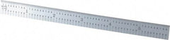 PEC Tools - 6" Long, 1/100, 1/64, 1/32, 1/10" Graduation, Flexible Steel Rule - 5R Graduation Style, 1/2" Wide, Silver, Satin Chrome Finish - Americas Industrial Supply