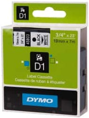 Dymo - 276" Long, Black Label Tape - 3/4" Wide, 23' Long - Americas Industrial Supply