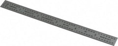 PEC Tools - 6" Long, 1/64, 1/32, 1/16, 1/8" Graduation, Flexible Steel Rule - 4R Graduation Style, 1/2" Wide, Silver, Satin Chrome Finish - Americas Industrial Supply