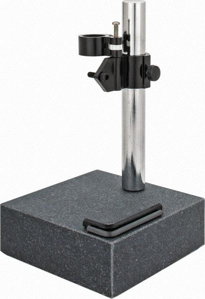 Value Collection - Granite, Rectangular Base, Comparator Gage Stand - 10" High, 6" Base Length x 6" Base Width x 2" Base Height - Americas Industrial Supply