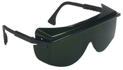 Uvex - Green Lenses, Framed Welding Glasses - Scratch Resistant, Black Plastic Frame, Adjustable Temples, Size Universal, Over the Glasses - Americas Industrial Supply