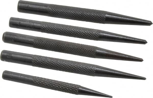 Value Collection - 5 Piece, 1/16 to 5/32", Center Punch Set - Round Shank, Comes in Vinyl Pouch - Americas Industrial Supply