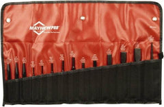 Mayhew - 14 Piece Punch & Chisel Set - 1/4 to 3/4" Chisel, 3/32 to 3/8" Punch, Round Shank - Americas Industrial Supply