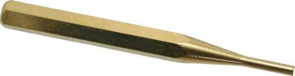 Made in USA - 1/8" Pin Punch - 3-1/2" OAL, Brass - Americas Industrial Supply